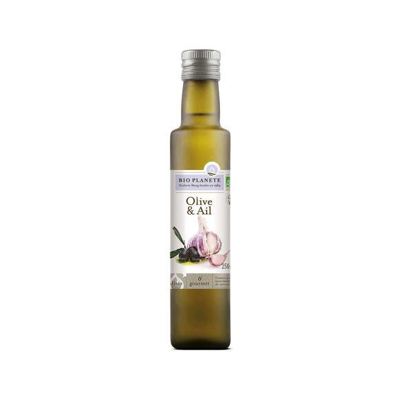 Organic Olive Oil & Garlic / 250ml. / Bio Planète (Huilerie Moog)